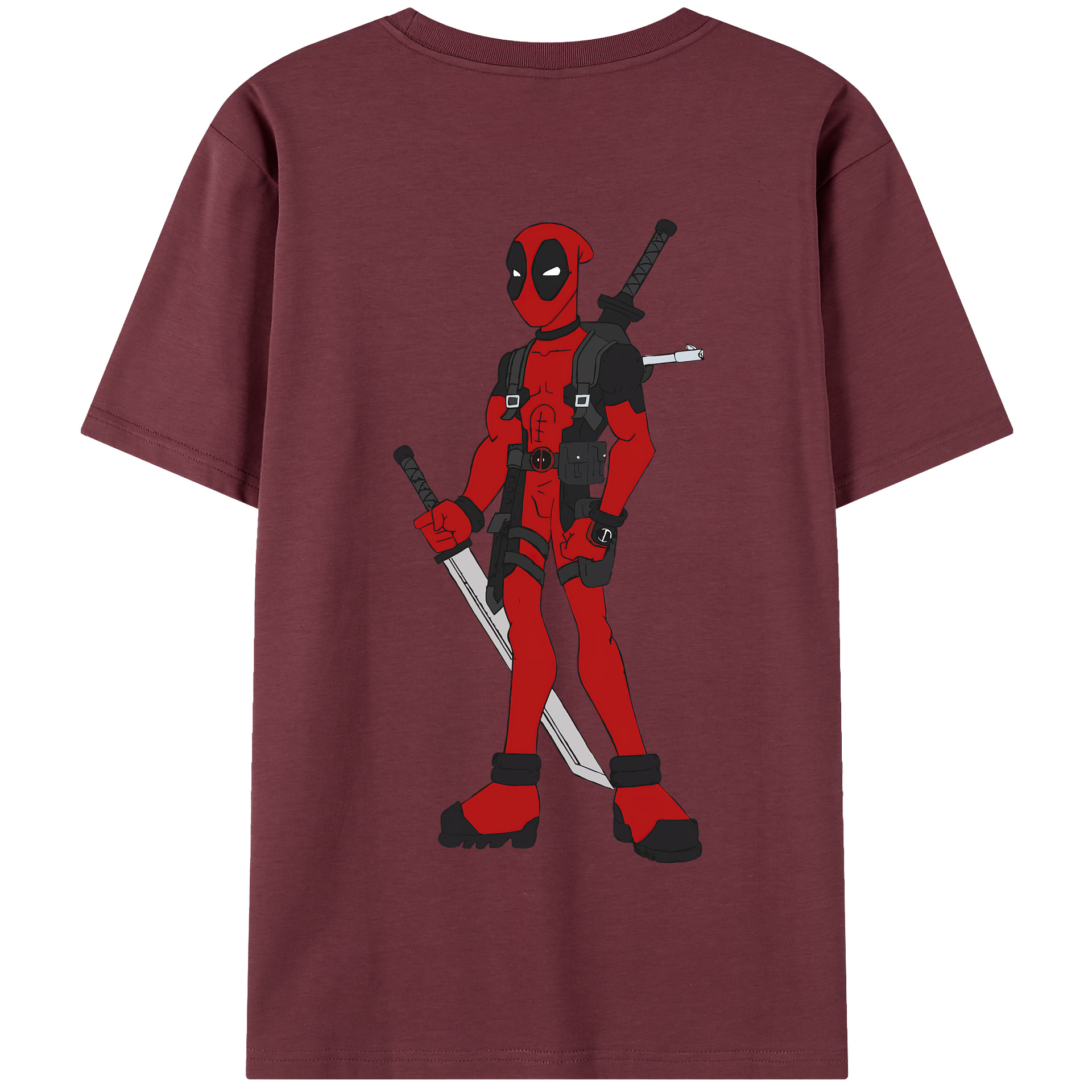 （画像用） Deadpool デッドプール 綿100％半袖Tシャツ（背面プリント）